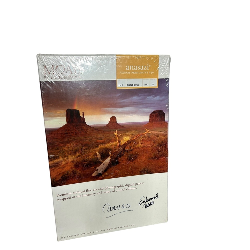 Moab ANASAZI Canvas Matte 1Side Inkjet Paper, 11x17", 20 Sheets new sealed